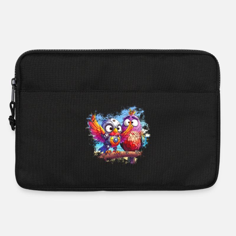Beach robot birds, light, joy, colors - Laptop bag 13" - black