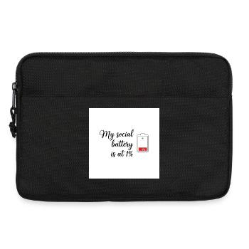 Social Battery à 1 pour cent Humour Tee - Sacoche pour ordinateur portable 13 pouces - noir - Devant