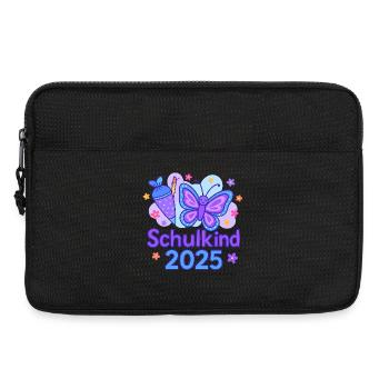 Schulanfang 2025 „Schmetterling“ - Laptoptasche 13" - Schwarz - Vorne