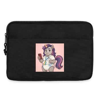 Communicative Unicorn with Book and Smartphone - Laptop bag 13" - black - Front