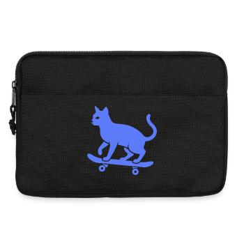 Coole Katze Skateboarder Silhouette Minimalistisch - Laptoptasche 13" - Schwarz - Vorne