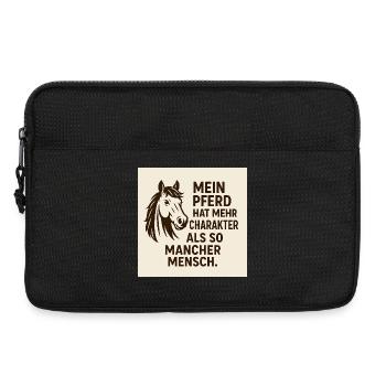 Mein Pferd Hat Mehr Charakter - Laptoptasche 13" - Schwarz - Vorne