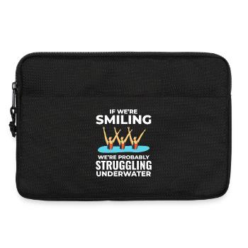Unterwasser-Kampfschwimmen, Synchronschwimmen in der Gruppe - Laptoptasche 13" - Schwarz - Vorne