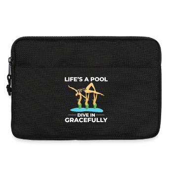 La vie est un plongeon dans la piscine avec grâce de l’humour - Sacoche pour ordinateur portable 13 pouces - noir - Devant