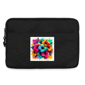 Fleurs d’hibiscus - Sacoche pour ordinateur portable 13 pouces - noir - Devant