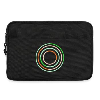 Abstraktes kreisförmiges Linienkunstdesign - Laptoptasche 13" - Schwarz - Vorne