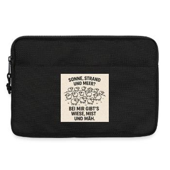 Wiese statt Strand Schafhumor - Laptoptasche 13" - Schwarz - Vorne
