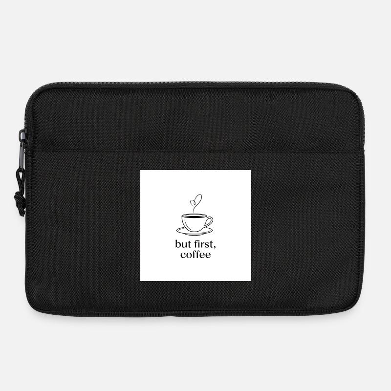 Minimalistischer Kaffee mit Herz - Laptoptasche 13" - Schwarz