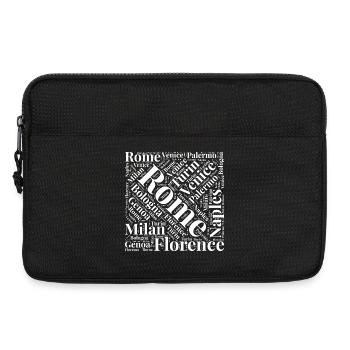 Conception typographique dynamique d'un paysage urbain italien - Sacoche pour ordinateur portable 13 pouces - noir - Devant