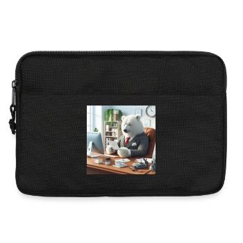 Bär im schicken Business-Anzug - Laptoptasche 13" - Schwarz - Vorne