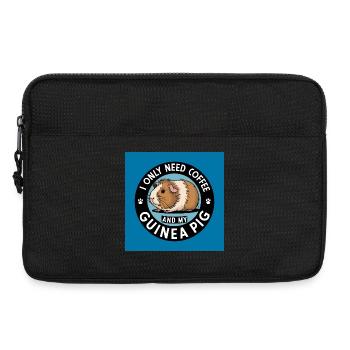 Cochon d’Inde et café - Sacoche pour ordinateur portable 13 pouces - noir - Devant