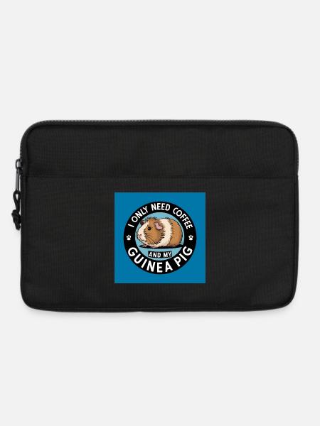 Cochon d’Inde et café - Sacoche pour ordinateur portable 13 pouces - noir