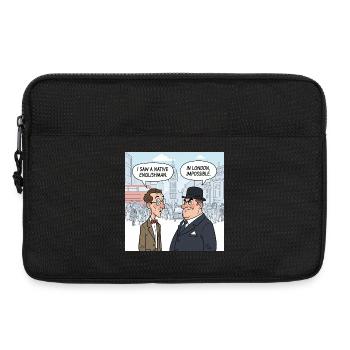 London Native Englishman Illustration - Laptoptasche 13" - Schwarz - Vorne