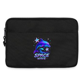 Neon Space Wave Dolphin Design - Laptop bag 13" - black - Front