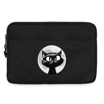 Mondkatze Mitternacht - Laptoptasche 13" - Schwarz - Vorne