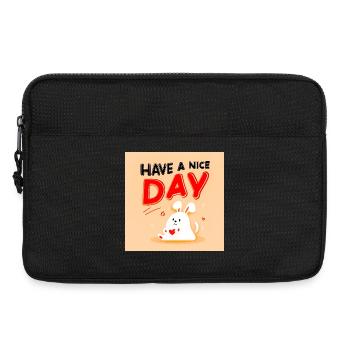 Cute bunny design with positive message - Laptop bag 13" - black - Front