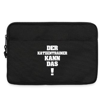 Dresseur de chat drôle - Sacoche pour ordinateur portable 13 pouces - noir - Devant