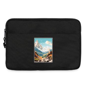 Alpes françaises France Affiche de voyage vintage Paysage urbain - Sacoche pour ordinateur portable 13 pouces - noir - Devant