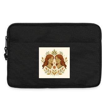 Symétrie zodiacale du Gémeaux - Sacoche pour ordinateur portable 13 pouces - noir - Devant