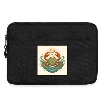 Crabe Zodiac Lune Stylisé - Sacoche pour ordinateur portable 13 pouces - noir - Devant