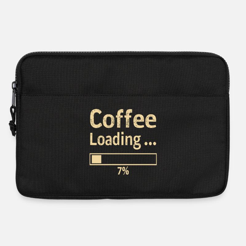 Coffee Loading Spruch Zitat - Laptoptasche 13" - Schwarz