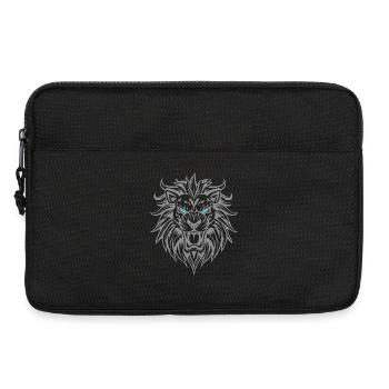 Majestätischer Löwenkopf mit blauen Augen - Laptoptasche 13" - Schwarz - Vorne
