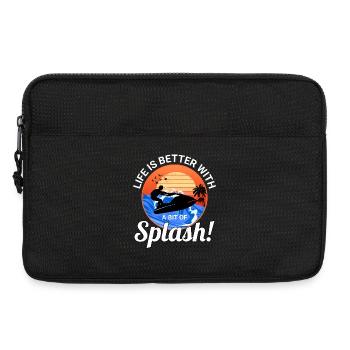Splash Lover Ocean Sonnenuntergang Jetski Stil - Laptoptasche 13" - Schwarz - Vorne