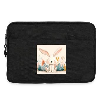 Cute Bunny with Pastel Vegetation - Laptop bag 13" - black - Front