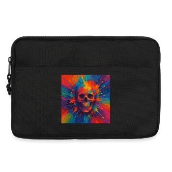 Chemise colorée crâne peinture éclaboussure - Sacoche pour ordinateur portable 13 pouces - noir - Devant