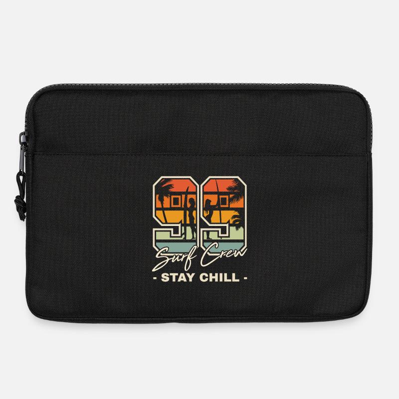 Retro Sonnenuntergang Surf Chill Design - Laptoptasche 13" - Schwarz