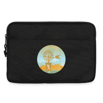 Windmühle mit Gecko-Illustration Mallorca - Laptoptasche 13" - Schwarz - Vorne