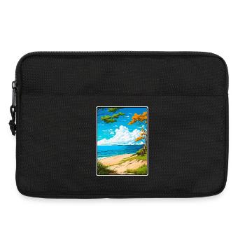 Affiche de voyage vintage au lac Michigan USA Paysage urbain - Sacoche pour ordinateur portable 13 pouces - noir - Devant
