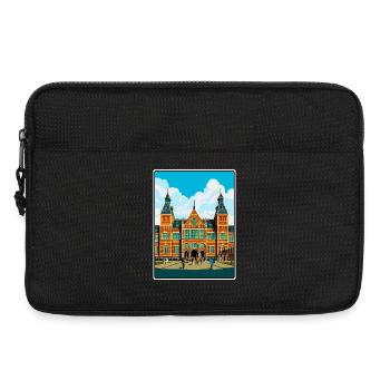 Paysage urbain de l’affiche de voyage du Rijksmuseum Pays-Bas - Sacoche pour ordinateur portable 13 pouces - noir - Devant