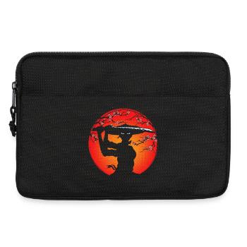 Samurai Girl und Kirschblüten - Laptoptasche 13" - Schwarz - Vorne