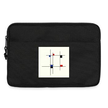 Design Abstrait Ligne et Couleurs - Sacoche pour ordinateur portable 13 pouces - noir - Devant