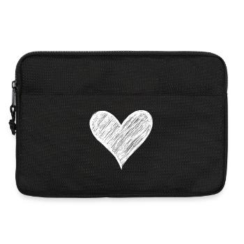 Motif de cœur dessiné à la main - Sacoche pour ordinateur portable 13 pouces - noir - Devant
