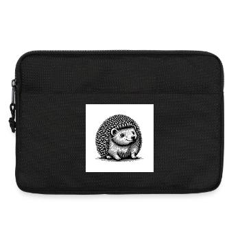 Playful hedgehog with a friendly look - Laptop bag 13" - black - Front