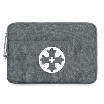 Eastern Coptic cross in white circle - Laptop bag 13" - heather grey - Front