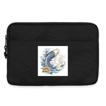 Koi Fisch & Lotus – Romantisches Japan Design - Laptoptasche 13" - Schwarz - Vorne
