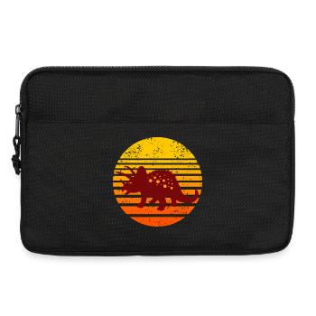 Motif de coucher de soleil de dinosaure - Sacoche pour ordinateur portable 13 pouces - noir - Devant