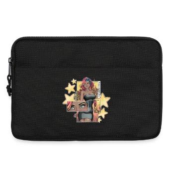 Lebendiges Geburtstagskind mit funkelnden Sternen - Laptoptasche 13" - Schwarz - Vorne