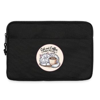 Katzen und Kaffee Morgenmugge - Laptoptasche 13" - Schwarz - Vorne