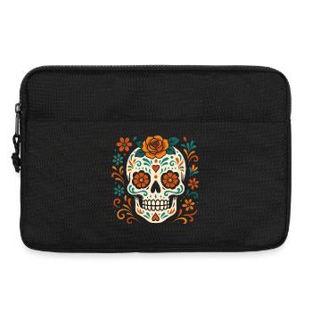 Floral skull with roses - Laptop bag 13" - black - Front