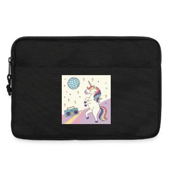 Einhorn Party Disco - Laptoptasche 13" - Schwarz - Vorne