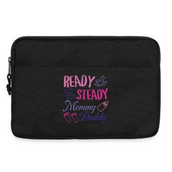 Ready Steady Mom and Dad Baby Shower Design - Laptop bag 13" - black - Front