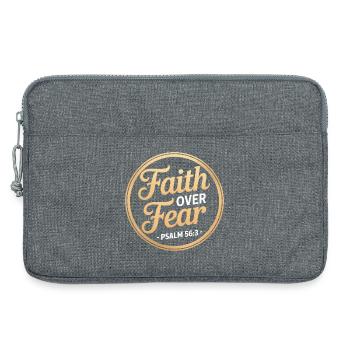 La foi plutôt que la peur Psaume 56:3 Verset biblique Confiance - Sacoche pour ordinateur portable 13 pouces - gris chiné - Devant