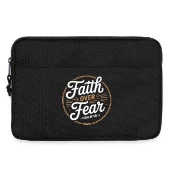 Faith Over Fear Psalm 56:3 Christian Encouragement - Laptop bag 13" - black - Front