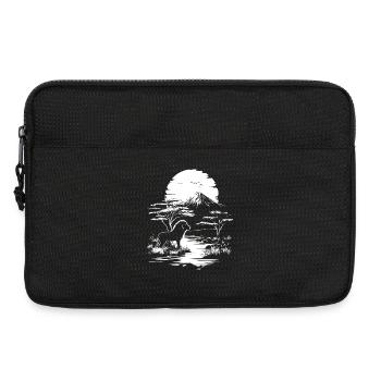 Lion Silhouette Africa Nature Forest Mountains - Laptop bag 13" - black - Front