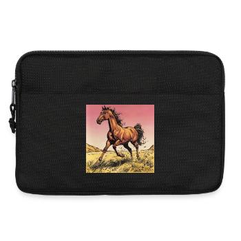 Imprimé dynamique cheval sauvage - Sacoche pour ordinateur portable 13 pouces - noir - Devant