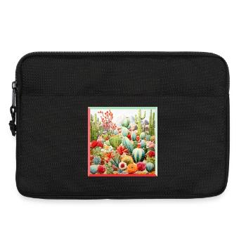 Stickerei Kakteen Sammlung Garten Landschaft  - Laptoptasche 13" - Schwarz - Vorne